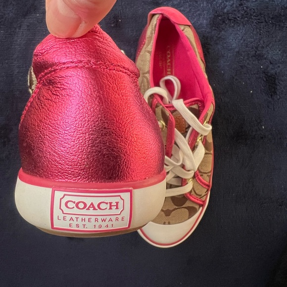 Coach Tan and Pink Women's Sneakers - Picture 5 of 6